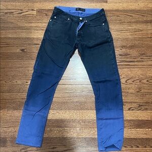 Versace Ombre Black and Blue Skinny Jeans